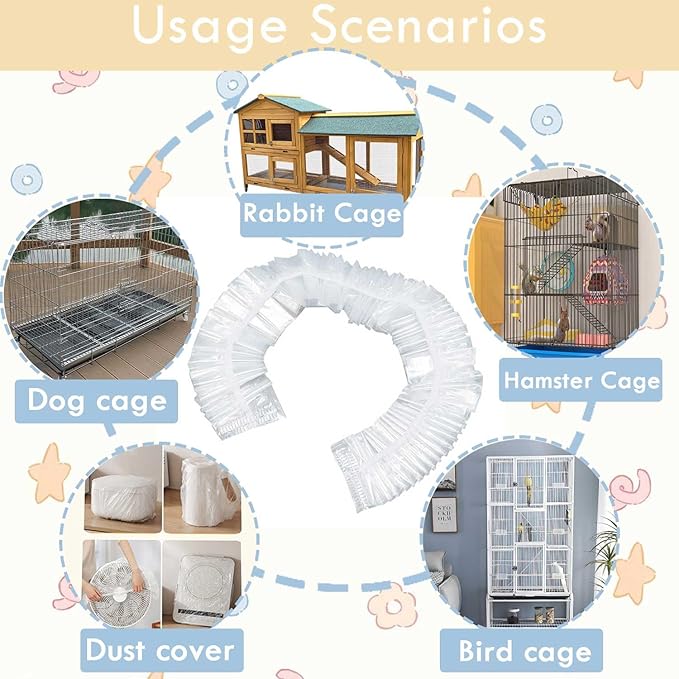30 PCS Extra Large Disposable Cage Liners, Clear Plastic Cage Liners for Bunny, Guinea Pig, Hamster, Bird, Hedgehog & Small Animals【 Liners Suitable for pallets Where Length + Width < 7.2 FT】