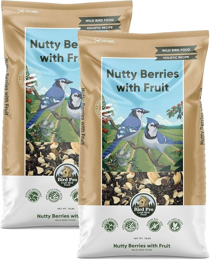 Bird Pro Holistic Bird Seed - Premium Seed for Backyard Feeding (36 Pounds, Nutty Berries with Fruit)