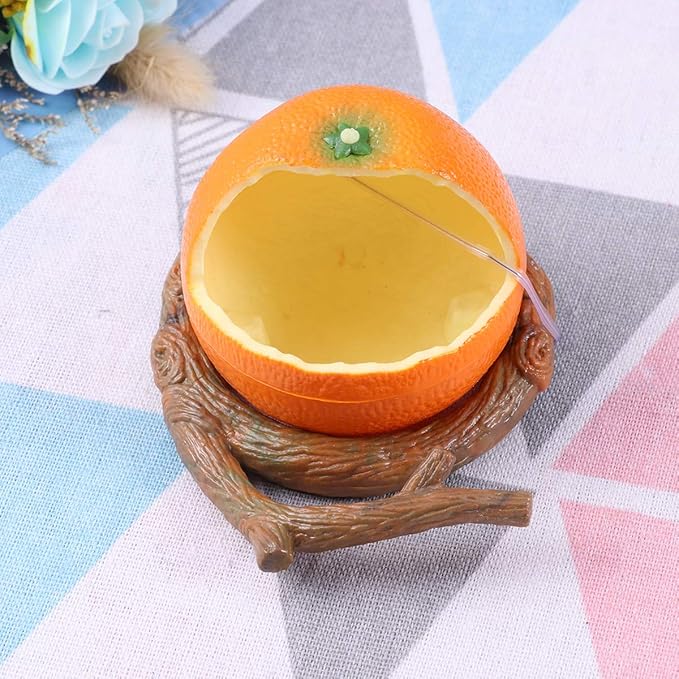 POPETPOP Birds Feeder Bowl-Parakeet Food Dish Orange Shaped Birds Feeder Cup for Small Parrots, Cockatiels,Conure and Hamster Small Animal Drinking Water Container