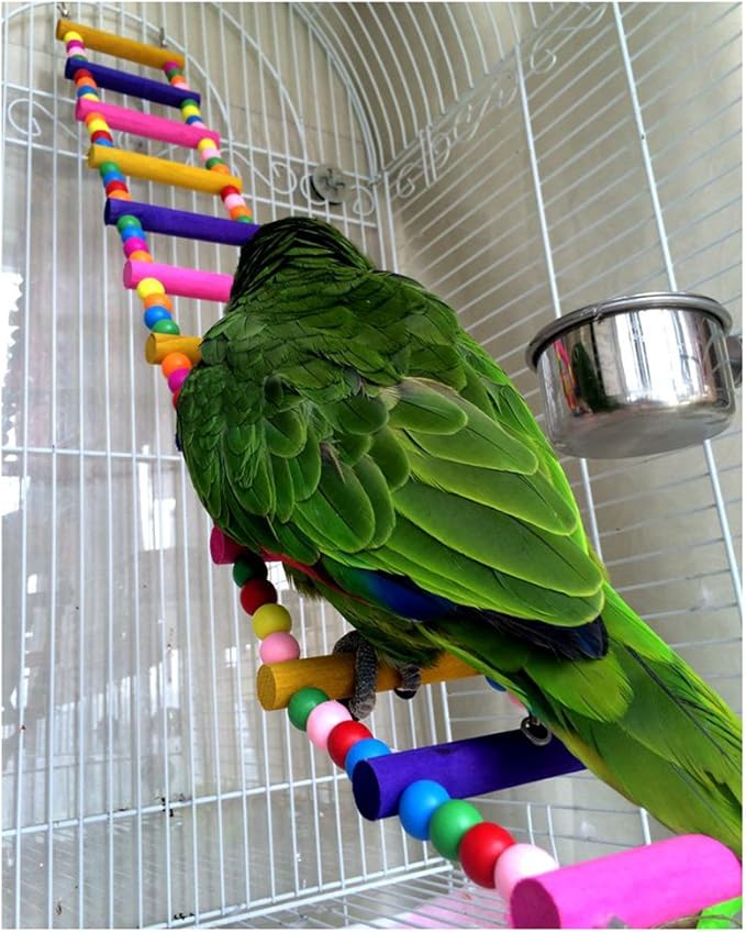 Wooden 80cm Parrot Ladder Bridge Pet Bird Toys with Hooks