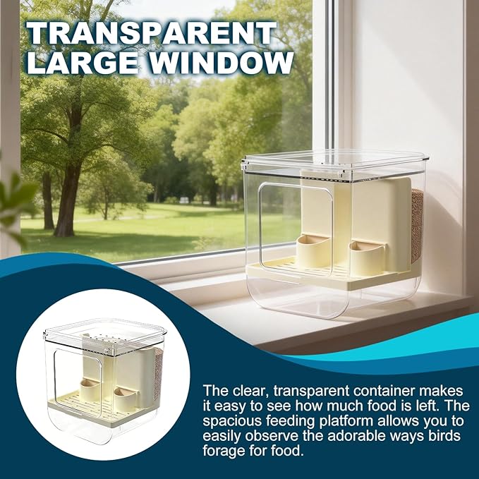 No Mess Bird Feeder for Cage, Hanging Bird Bath for Cage for Lovebirds, Finches, Parakeets, Budgies, and Other Small to Medium Birds