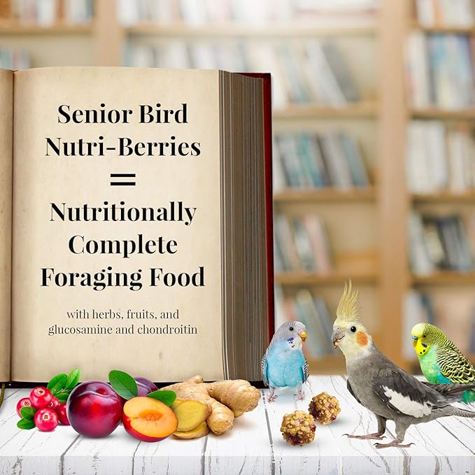 LAFEBER'S Senior Bird Nutri-Berries Pet Bird Food, Made with Non-GMO and Human-Grade Ingredients, for Parakeets & Cockatiels, 3 lb