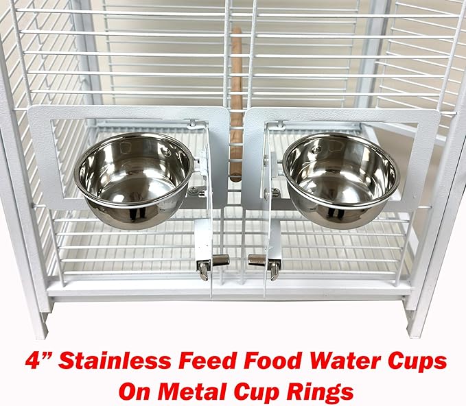 Portable Durable Heavy Duty Travel Veterinary Bird Parrot Carrier Cage Feeding Bowl Play Wooden Stand Perch with Handle Prevent Beaks Out