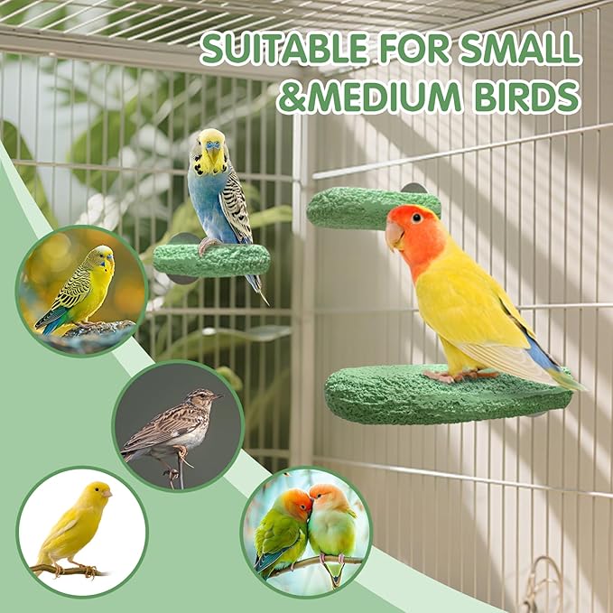 3Pcs Beak Grinder for Birds: Parakeet Beak Grinding Stone&Nail Trimming Perch-Flat Perches for Bird Cages,Budgie Cage Accessories