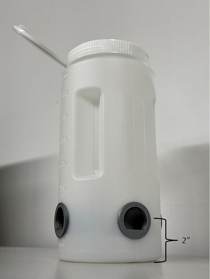 Quail Feeder Container with Feeding Ports and Stand | Ports are 3D Printed | Made in USA (4-Quart, Mint Green)