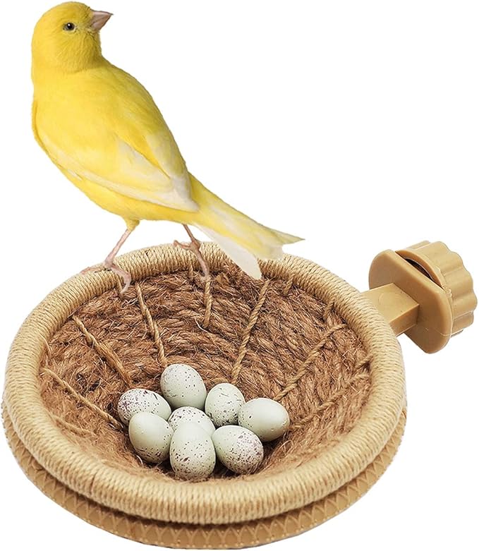 FOIBURELY Bird Breeding Nest Canary Finch Parrot Weave Hemp Rope Nest（4.4inches）