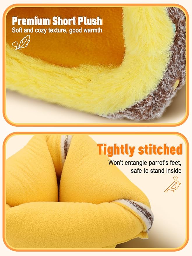 Small Winter Warm Bird Nest for Cage - Comfortable Bird Bed with Support Board, Hanging Hammock Shed Hideaway Hut Gift for Budgerigar Canaries Lovebirds