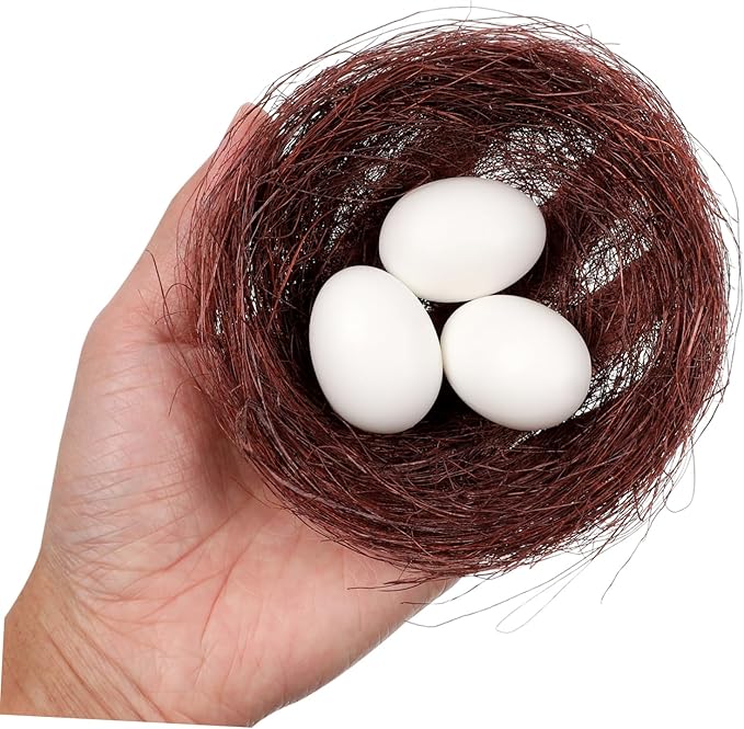 Cabilock 10pcs Natural Woven Birds Nests for Home Decoration Artificial Bird Nest for Parakeets Cockatiels and Decor