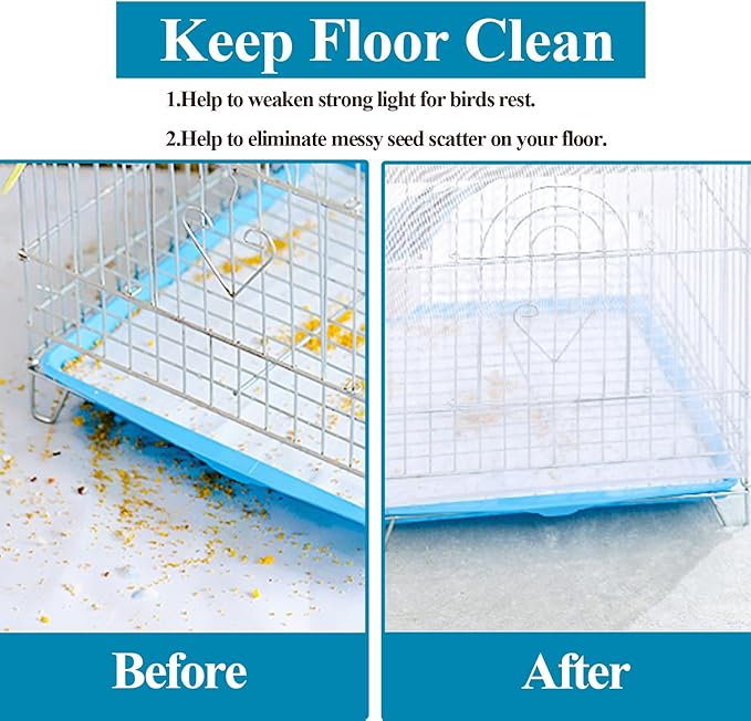ASOCEA 2 Pack Large Bird Cage Seed Cather,Bird Cage Cover Adjustable Soft Airy Skirt Guard Birdcage Nylon Mesh Net for Parrot Parakeet Macaw African Round Square Cages Cover (118 * 31.5in/300 * 80cm)