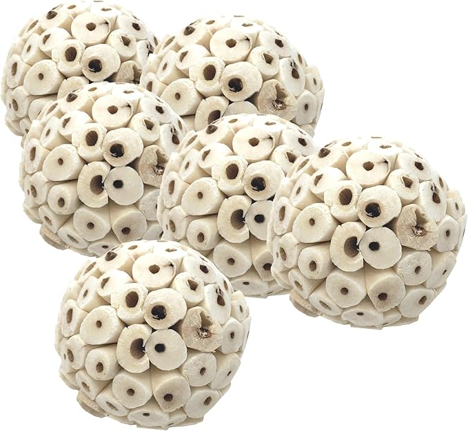 Bonka Bird Toys Mini Sola Atta Balls Foot Talon Craft Part Parrot Cage Toy Cockatiel, Conure, Caiques, and Similar Breeds (3891 Pack 6)