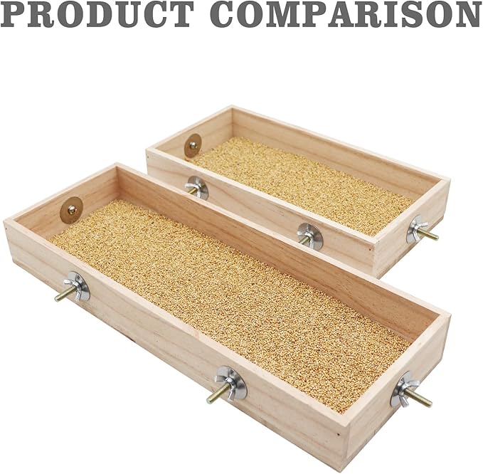Bird Cage Accessories, Wooden Food Dish for Small to Medium Birds, Bird Feeder for Cage, Food Bowl for Budgie, Cockatiel, Lovebird, Conure, Parakeet, Canary, Kakariki