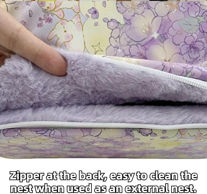 Large Winter Warm Bird Nest House, Zipper Design On the Back for Easy Cleaning, Bird Bed for Cage, Parrot Nest Snuggle Shed Hut, Easy to Install for Quakers Lovebirds Conures Budgies (Pink,Small)