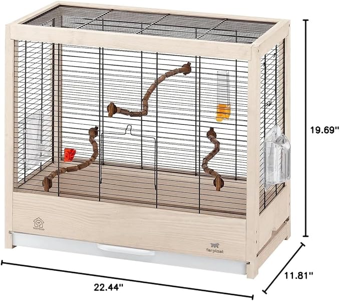 Ferplast Giulietta 4 Bird Wooden Cage, 57 x 30 x 50 cm, Black