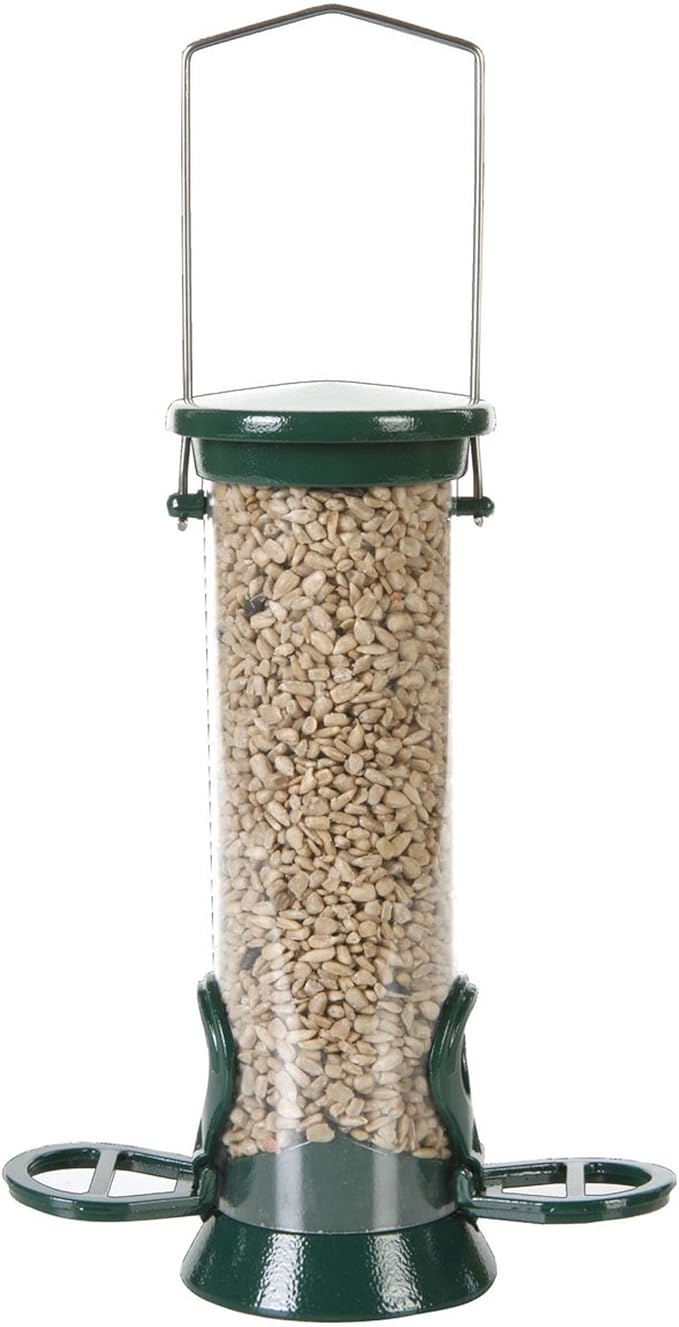 C J Wildlife Defender Metal Seed Feeder Green 2 Port Small 20cm, VIT-22054