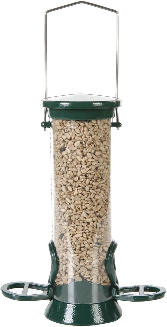 C J Wildlife Defender Metal Seed Feeder Green 2 Port Small 20cm, VIT-22054