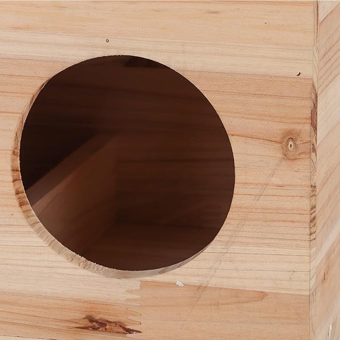 Natural Wooden Breeding Box,Pet Nesting and Hiding House,Nest Cage for Chinchillas Squirrels Hamster Bird Small Animals