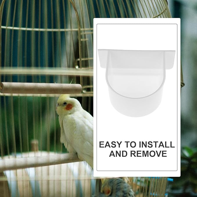 Milisten Semi-Circle Bird Food Feeder for Small Birds 4-Pack Cage Food Bowl and Water Container for Parrots Budgies Cockatiels Poultry Pigeons
