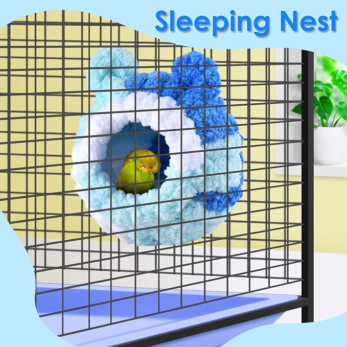 KATUMO Conure Nest, Bird Breeding Nest Parrotlet Snuggle Hut Lovebird House Bed for Conure Lovebird Canary Finch Coneshape Birds Hamster Small Pets