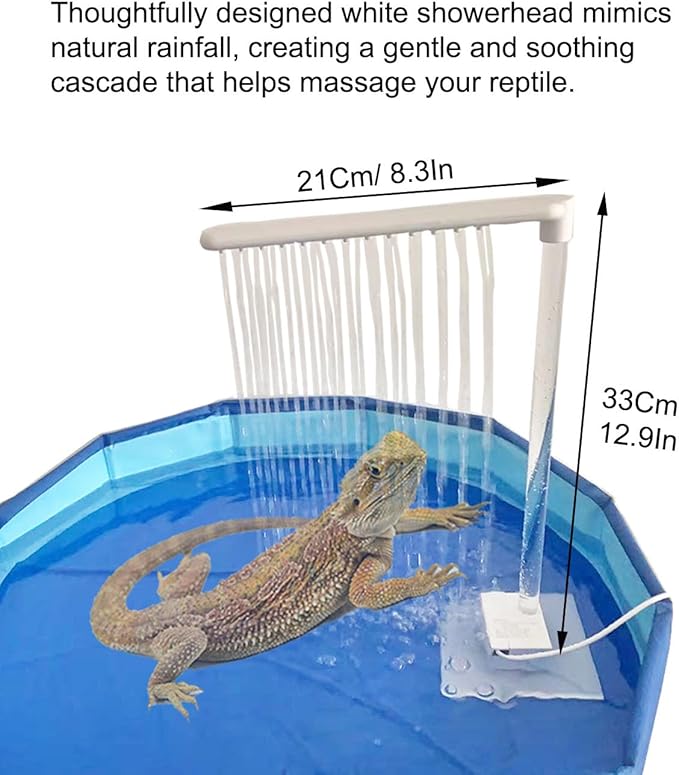 Large Electric Bearded Dragon Pool, Electric Bathtub for Bearded Dragons, Bearded Dragon Pool, Bearded Dragon Swimming Pool with Faucet, Bearded Dragon Accessories, Bath for Bearded Dragon