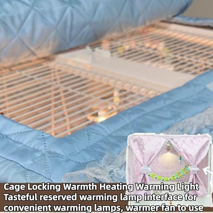 Bird Cage Cover Good Night Blackout Warm Lightweight Small Animal Cages Cover Pet Removable Durable Protector (Pink,S)