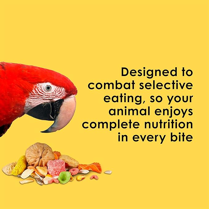 Kaytee Fiesta Big Bites Macaw Food, Nutritious and Fun Blend, Supports Skin, Feather, Digestion, Brain and Heart Health, 10 pounds