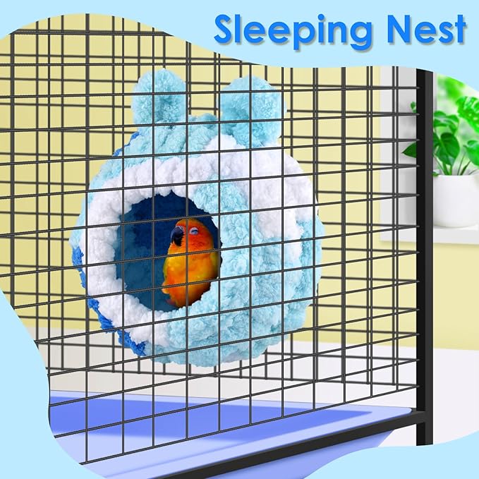 KATUMO Parrot Nest, Bird Breeding Nest Parakeet Snuggle Hut Conure House Bed for Budgie Cockatiel Conure Lovebird Canary Finch Hamster Small Pets