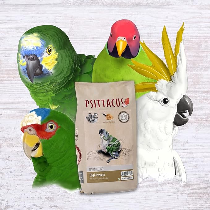 Psittacus High Protein Hand-Feeding Formula 2.2 lb | Diet for Baby Amazons, Cockatoos and Ringneck Parrots | Premium Food for Birds, 100% no-GMO
