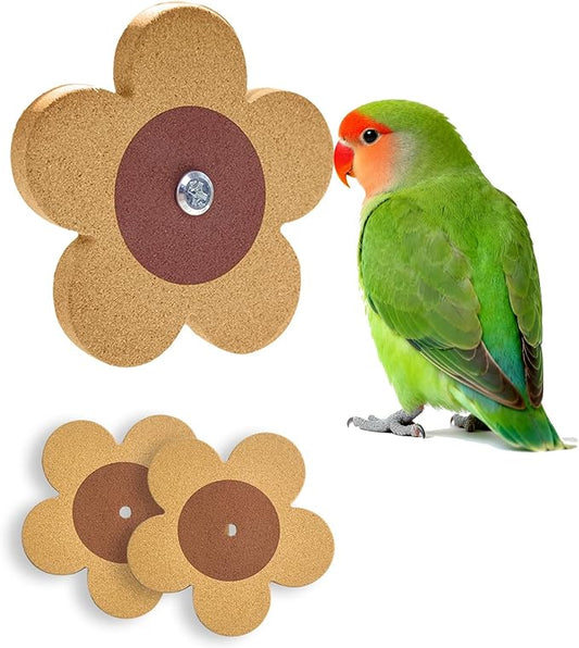 Bird Toys, Cork Chew Spinner Toy with 2 Replacement for Cage, Parakeet Toys, Bird Cage Accessories for Budgies, Cockatiels, Lovebirds, Green Cheeks, Small to Medium Birds