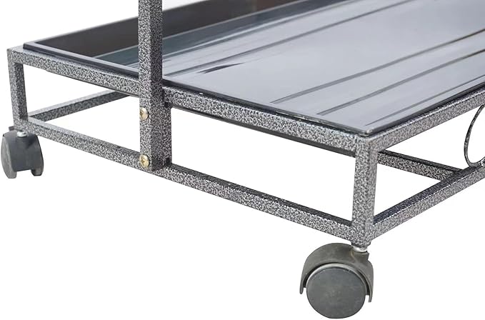 41" Large Amazon Cockatoo Parrot Bird Play Stand Gym Play Ground Rolling Stand. (Silver Black)