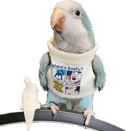 Bird Costume Diaper Flight Suit Frog Shape Hoodie Clothes Cosplay Photo Prop for Parrots Parakeet Cockatiel Sun Conure, Small Animals Apparel (White Without Hat, Medium), Green,White