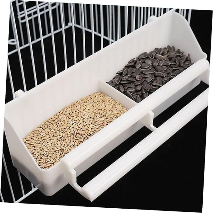 BESPORTBLE Plastic Bird Feeder Spill Design Hanging Bowl for Parakeets Cockatiels and Parrots Easy to Clean Bird Cage Accessory