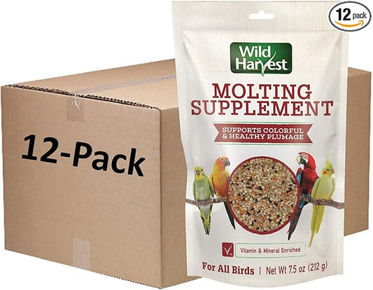 Wild Harvest Molting Supplement 7.5 Ounces, for All Birds, Supports Colorful and Healthy Plumage (1 Case of 12 Packs) (P-99268-1)
