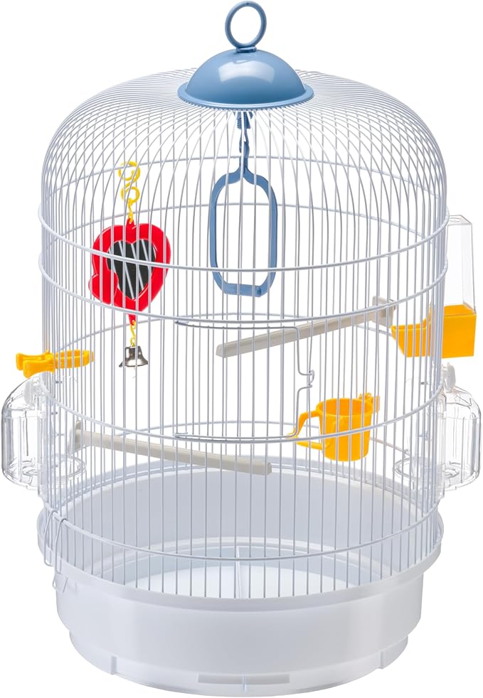 Ferplast Bird Cage Regina Cage for Birds, Canaries, Budgies, Finches, Metal, Accessories Included Rotating Feeders Perches, 32.5 x 32.5 x h 49 cm.