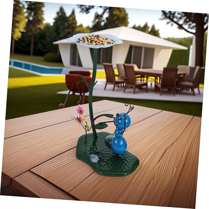 2 Pcs Mini Bird Feeder Garden Decor Metal Outdoor Art for Balconies and Yards Ant Design for Attracting Birds and Enhancing Outdoor Spaces