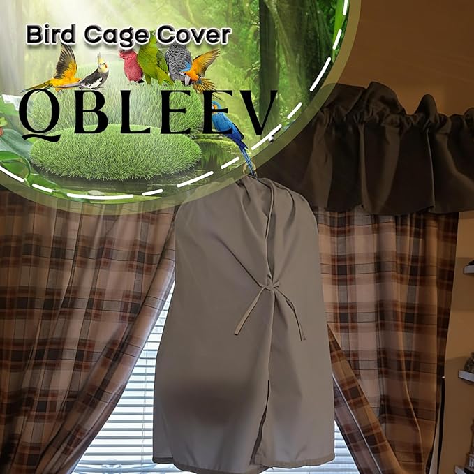 QBLEEV Round Parrot Birdcage Cover Pet Universal Blackout Cage Cover Shade Windproof Light-Proof Sleep Reduces Distractions Night Accessories Cloth Without Cage