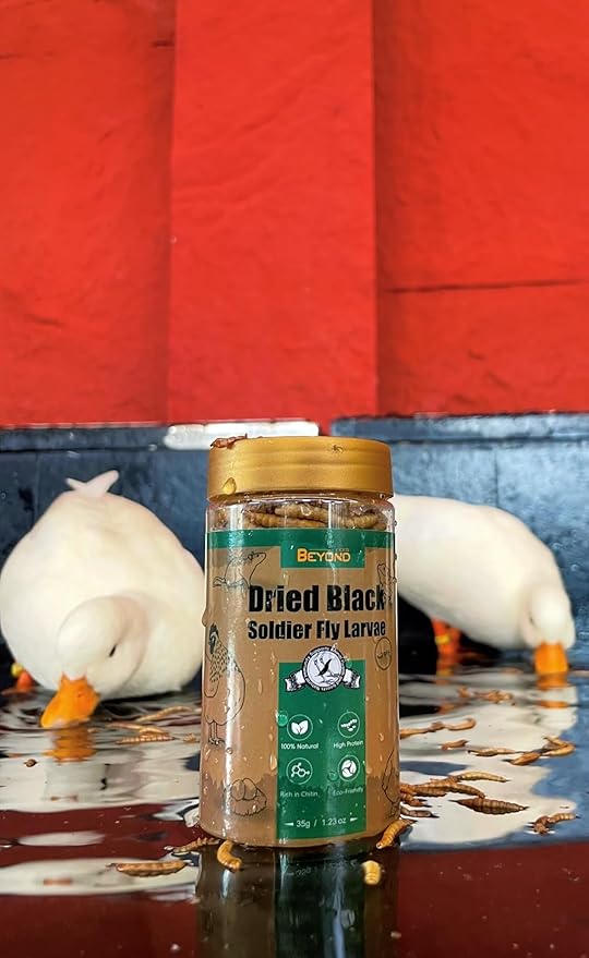 BeyondFeed™Small Bottle Dried Mealworms & Black Soldier Fly Larvae High-Protein Feed for Chickens, Ducks, Birds, Reptiles, Fish, Hamster, Turtles (6 (1.23 oz/35 g) Bottles Bundle, Dried BSF)