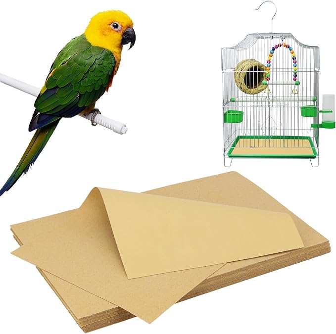 35 Pcs Gravel Liner Paper for Bird Cage, 11 x 17 Inch Bird Cage Liner Paper Bedding Calcium Paper Special Pet Bedding Accessories for Pet Parrot Bird Cage in Sea Sand