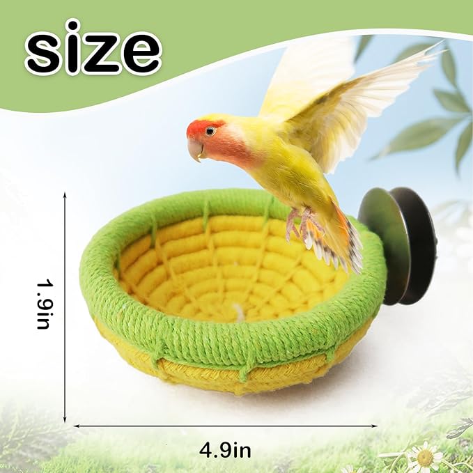Cotton Rope Bird Nest Handmade Bird Breeding Nest Parrot Hatching Nesting for Budgie Canary Parakeet Finch Cockatiel Lovebird and Other Small Birds