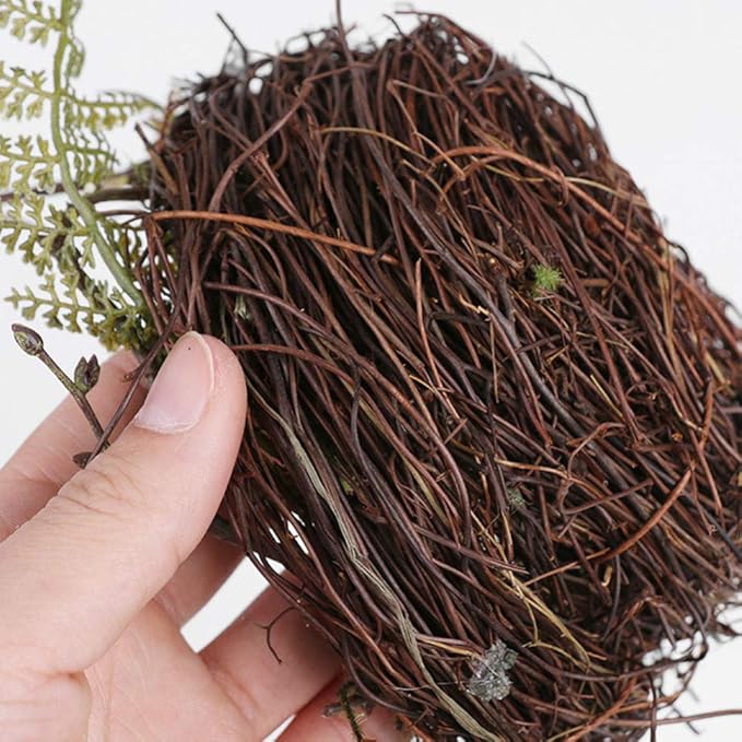Artificial Bird Nest with Eggs Birds Faux Natural Rattan Twig Bird Nest House Ornament Photo Props for Decoration