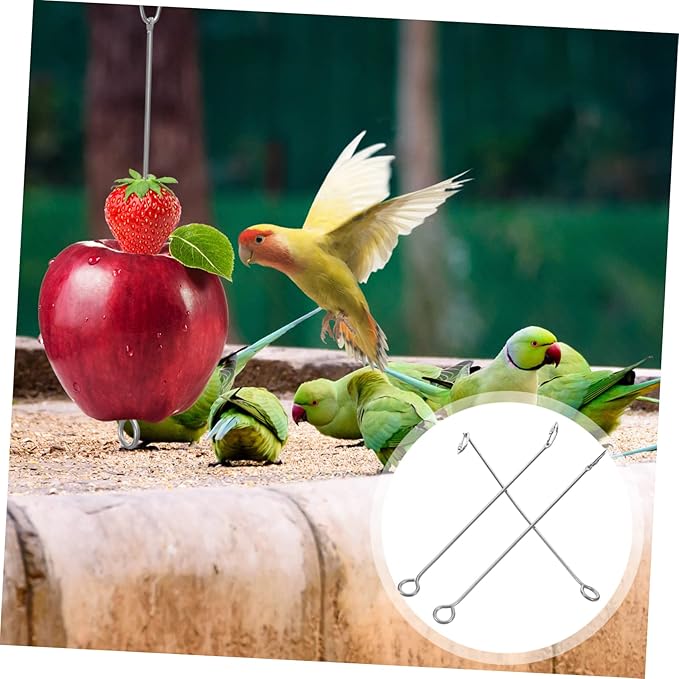 Mipcase 15pcs Bird Cage Food Holder Fruit Vegetable Skewer Hanger for Indoor Bird Feeding Easy to Clean for Parrots Cockatiels