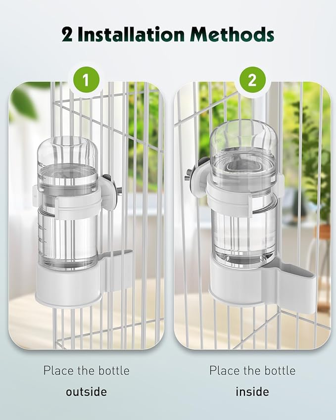 Pawfly 2 Pcs Bird Water Dispenser, Automatic Water Feeder, Plastic Cage Water Dispenser, White Parrot Waterer for Small Parakeet Cockatiel Budgie Lovebirds (Not Fit for Food Feeding)