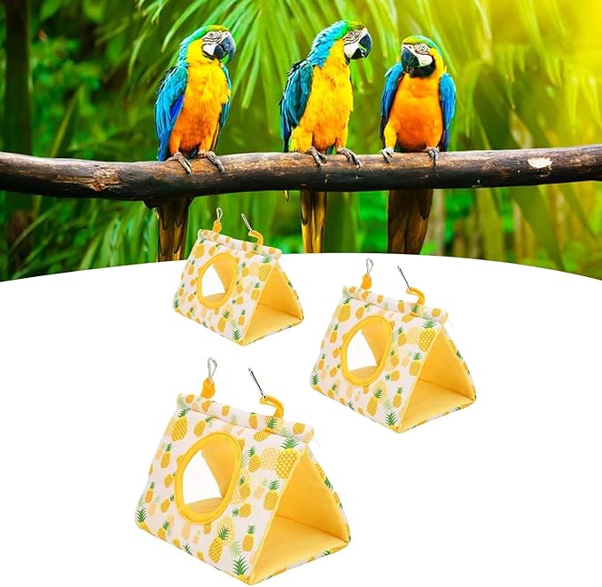 Zerodis Parrot Hammock, Birds Hammock Hut Bird Bed House Tent Budgie Shed Hanging Snuggle Cave Nest for Lovebirds Cockatiels