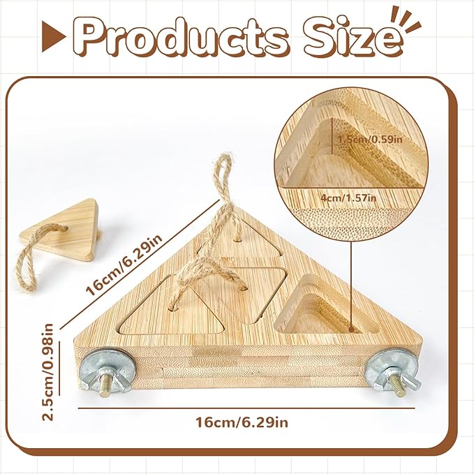 FlidRunest Wooden Bird Foraging Feeder, Interactive Foraging Toys for Parrots, Parrot Chewing Toy, Bird Perches Stand for Parrots, Cockatoo, African Grey, Macaws, Amazon