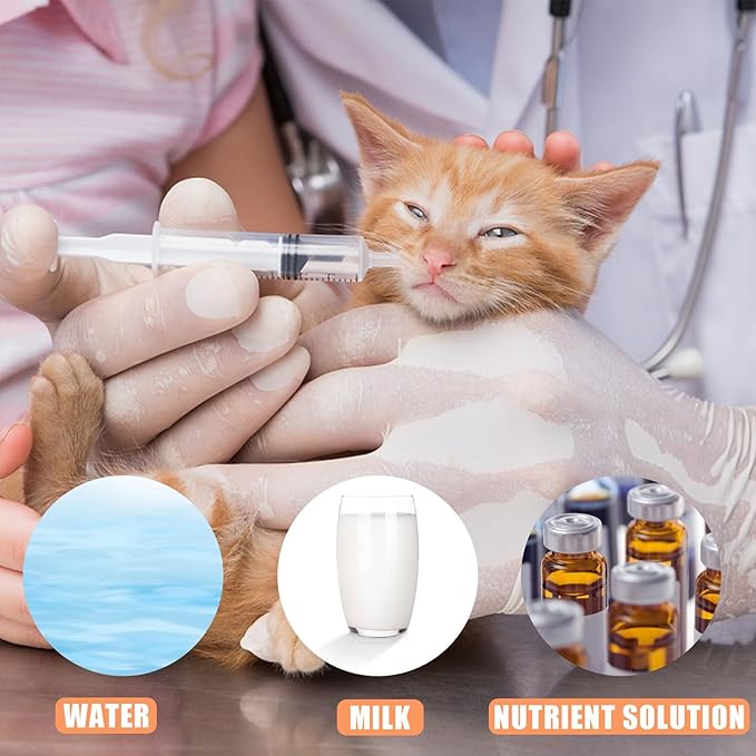 Baby Bird Feeding Syringe Set, Pet Parrot Milk Feeding Syringe with Tubes, Parrot Feeding Tubes Measuring Tools for Feeding Pets Scientific Industrial Labs… (10ml+10ml+20ml+60ml)