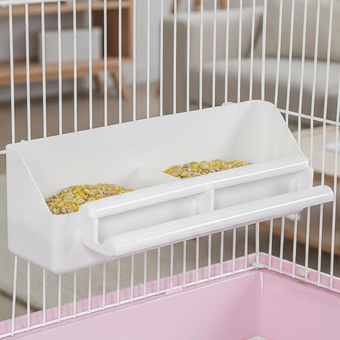 Bird Cage Feeder 2 PCS Plastic Bird Feeder for Cage Hanging, Birds Water Dispenser Bird-Feeder with Two Styles for Small Parakeet Cockatiel Canary Parrot