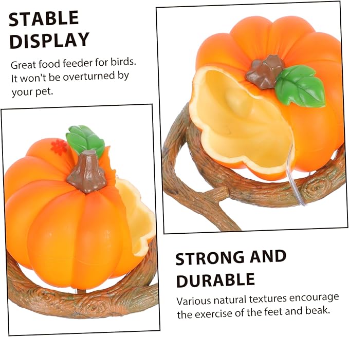 FOMIYES 1pc Pumpkin-Shaped Parrot Feeding Box Bird Food Container for Birdcage Convenient Easy to Fill Bright Colors Attract Birds Dual Function for Food All Cages