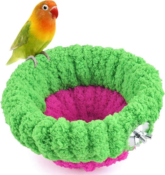 KATUMO Bird Nest, 5.5inch Small Parrot Breeding Bed for Budgie, Parakeet, Cockatiel, Conure, Lovebird, Canary, Finch Birds (Green/Rose, Small)