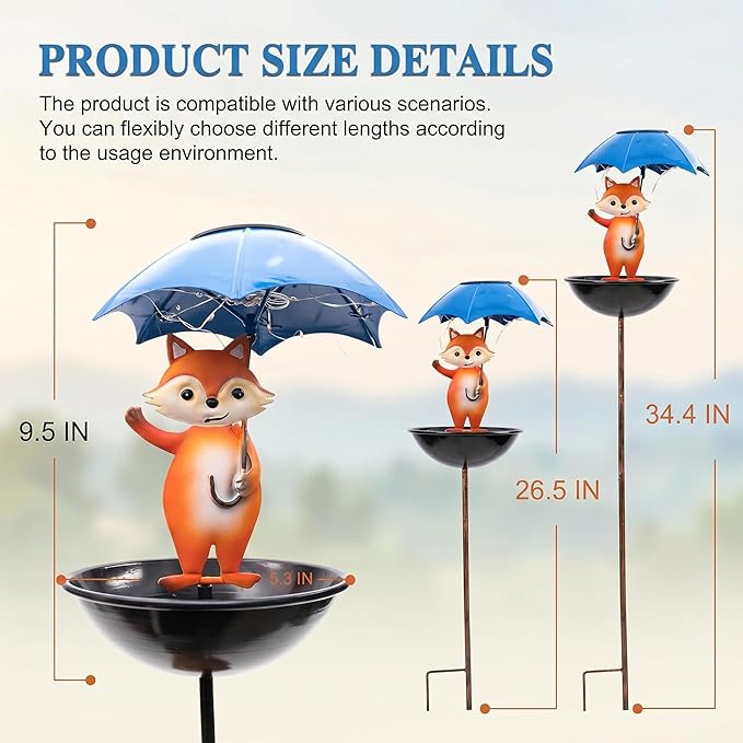 Topadorn Solar Bird Feeder with Pole – Outdoor Standing Bird Feeder with LED Light for Garden & Yard