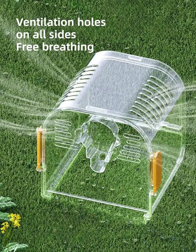 Portable Plastic Bird Cages Lightweight Waterproof Ventilated Travel Bird Cage for Pets Ideal for Outdoor Use Easy to Carry Bird Carrier Perfect for Small Birds and Budgies (Green)