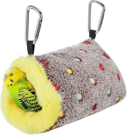 MEWTOGO Small Winter Warm Bird Nest for Cage - Comfortable Birds Bed with Support Plate, Hanging Shed Hideaway Hammock Hut Gift for Budgerigar Canaries Lovebirds